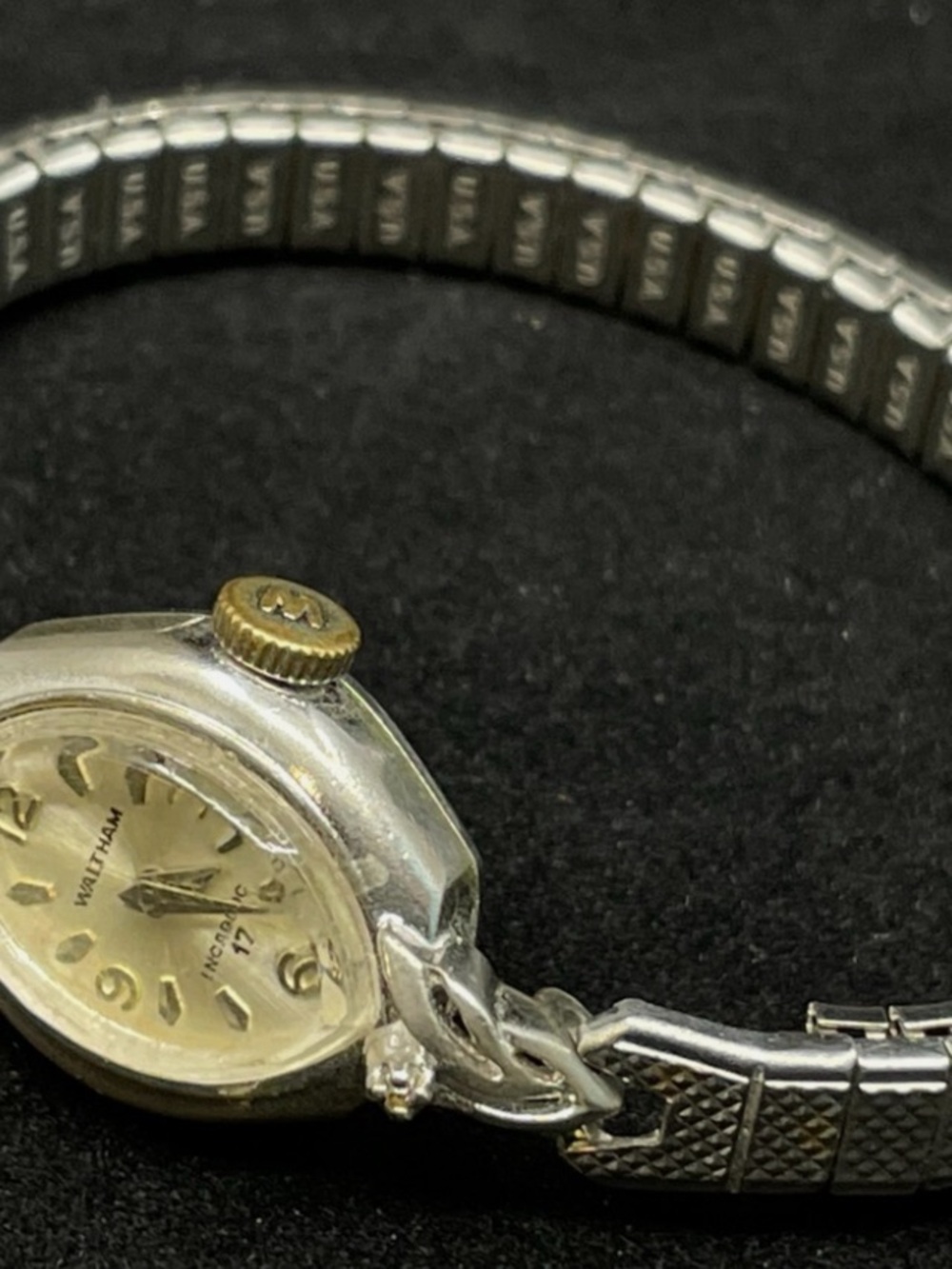 Vintage Waltham 17 Jewel Ladies Watch Swiss Stainless Steel  1951